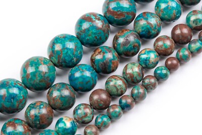 Natural Brown Green Chrysocolla Beads Grade AAA Round Loose Beads 4/6/8/10MM