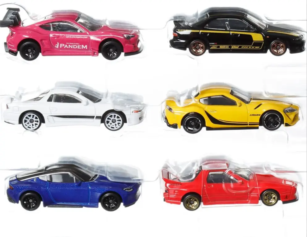 Japan Street Theme 6 Piece Set Diecast Model Cars by Hot Wheels