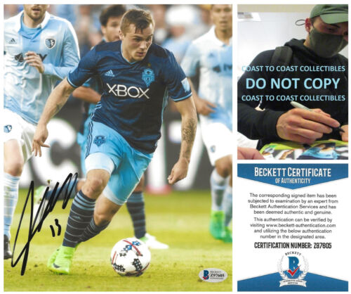 Jordan Morris signed Seattle Sounders Soccer 8x10 photo proof Beckett COA auto