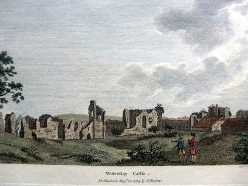 WOLVESEY CASTLE BISHOPS PALACE HAMPSHIRE um 1785 ECHTER ANTIKER KUPFERSTICH - Bild 2 von 2