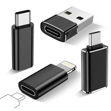 4-Pack USB, USB-C, Lightning [MFi-Certified] & Thunderbolt Adapter Set