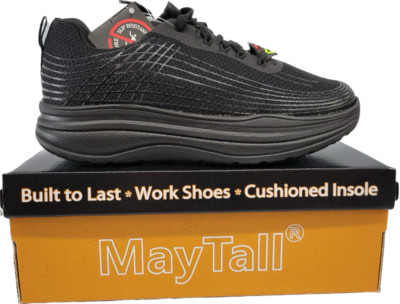 Slip Resistant Work Shoes Men Mesh Black Lace Up SR Comfort