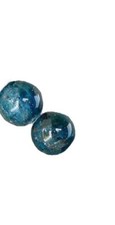 Vivid Blue Apatite 10mm Round Coin Beads  10mm  2 Pearls 