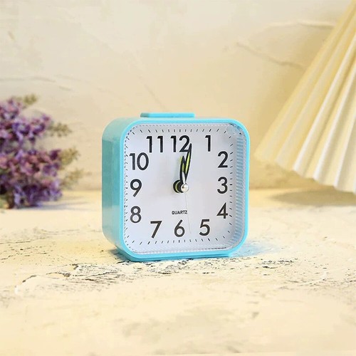 LED Desk Alarm Clock Nightlight Snooze Quiet Non Ticking Battery Powered Bedroom - Picture 3 of 12