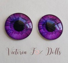 Blythe Doll Eyechips Realistic Glass Eye Chips Purple 14mm Custom Furby Ooak