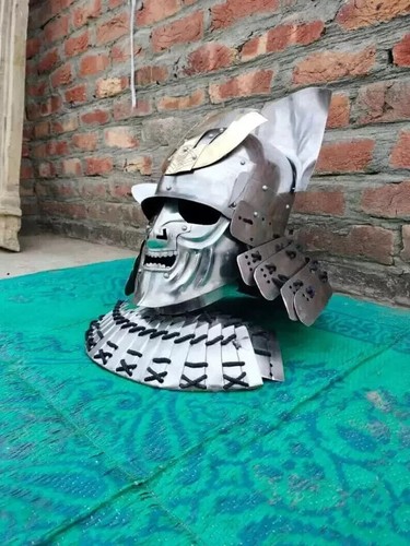 Samurai Japanese Helmet SCA Larp reenactment Armor Helmet Costume - Picture 4 of 6