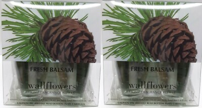 Bath & Body Works FRESH BALSAM Wallflowers Refill Bulbs (2) 2 Pack