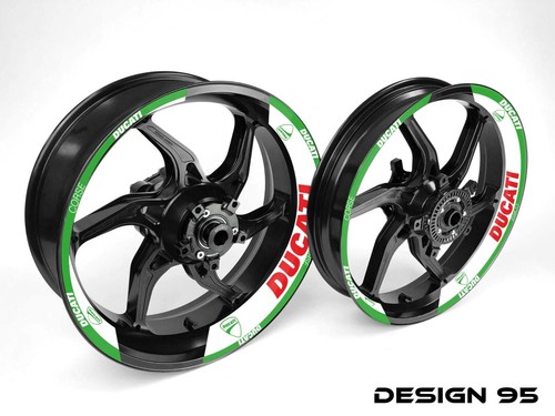 Ducati Motorrad Halbrad Style Felge Wickel Aufkleber Aufkleber Kit für 17 Zoll Räder - Bild 2 von 8