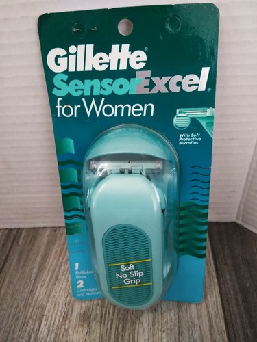 Vintage 1996 Gillette Sensor Excel pour femme manche de rasoir avec 2 cartouches (scellé) - Photo 6/6