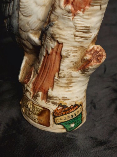 Vtg 1975 Jon-Sol Wisconsin Wildlife Red Headed Woodpecker Decanter #691 of 2400 - Picture 4 of 9