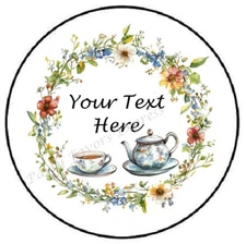 TEA PARTY BRIDAL PERSONALIZED CUSTOM ENVELOPE SEALS LABELS STICKERS FAVORS