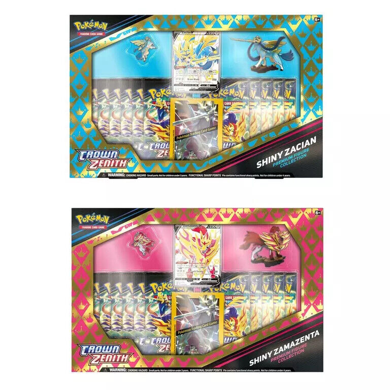 Pokemon Crown Zenith Shiny Zacian & Shiny Zamazenta Premium Figure  Collection Lot