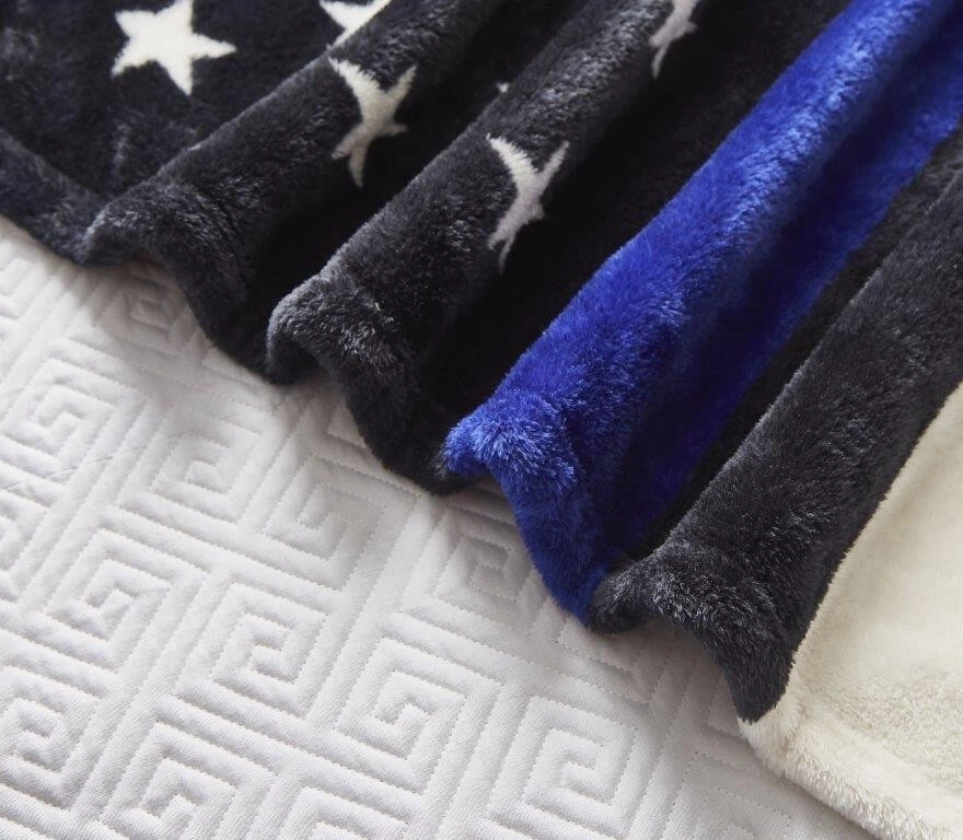 50x60 Thin Blue Line Police Back The Blue Mink Faux Fur Throw Blanket Super Soft - Image 2 of 2