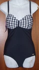 BNWT -Lascana Ladies - Black & White Check Swimsuit - Size 10B