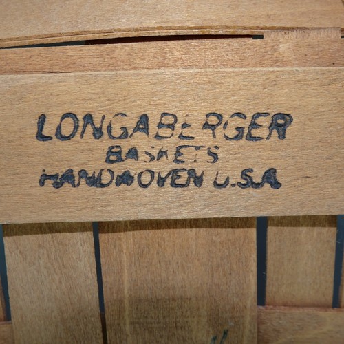 Longaberger 1987 Bread Basket w Removable Divider Vintage Initialed - Picture 14 of 14