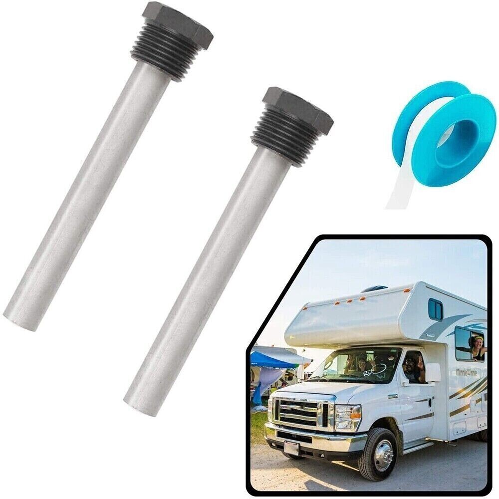 RV Water Heater Anode Rod for Heaters, 2 Pack 1/2Inch NPT RV Hot Water