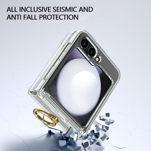 Shockproof Hard PC Hinge Protection Ring Stand Case for Samsung Galaxy Z Flip 6 - Picture 25 of 68
