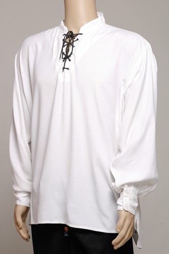 Renaissance Pirate Casual Captain Shirt Medieval Caribbean Hippie Costume Men - Bild 3 von 6