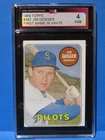 1969 Topps WHITE LETTERS Card #482, JIM GOSGER, Seattle Pilots, KSA 4