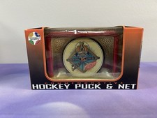 Vintage NHL Capitals/Red Wings Commemorative Hockey Puck & Net 1998 Stanley Cup