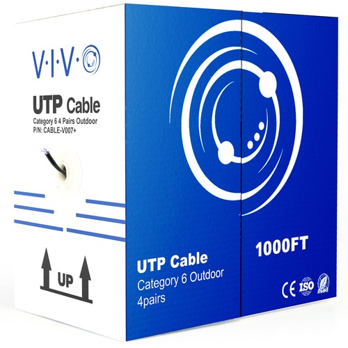 VIVO 1000ft Cat6 LAN Ethernet Cable Wire 1,000ft Cat-6 Waterproof Outdoor Burial - 第 1/9 張圖片