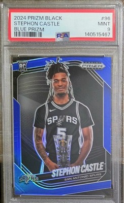 2024 Prizm Black Stephon Castle 81/199 RC Blue Prizm PSA 9 Mint-San Antonio Spur