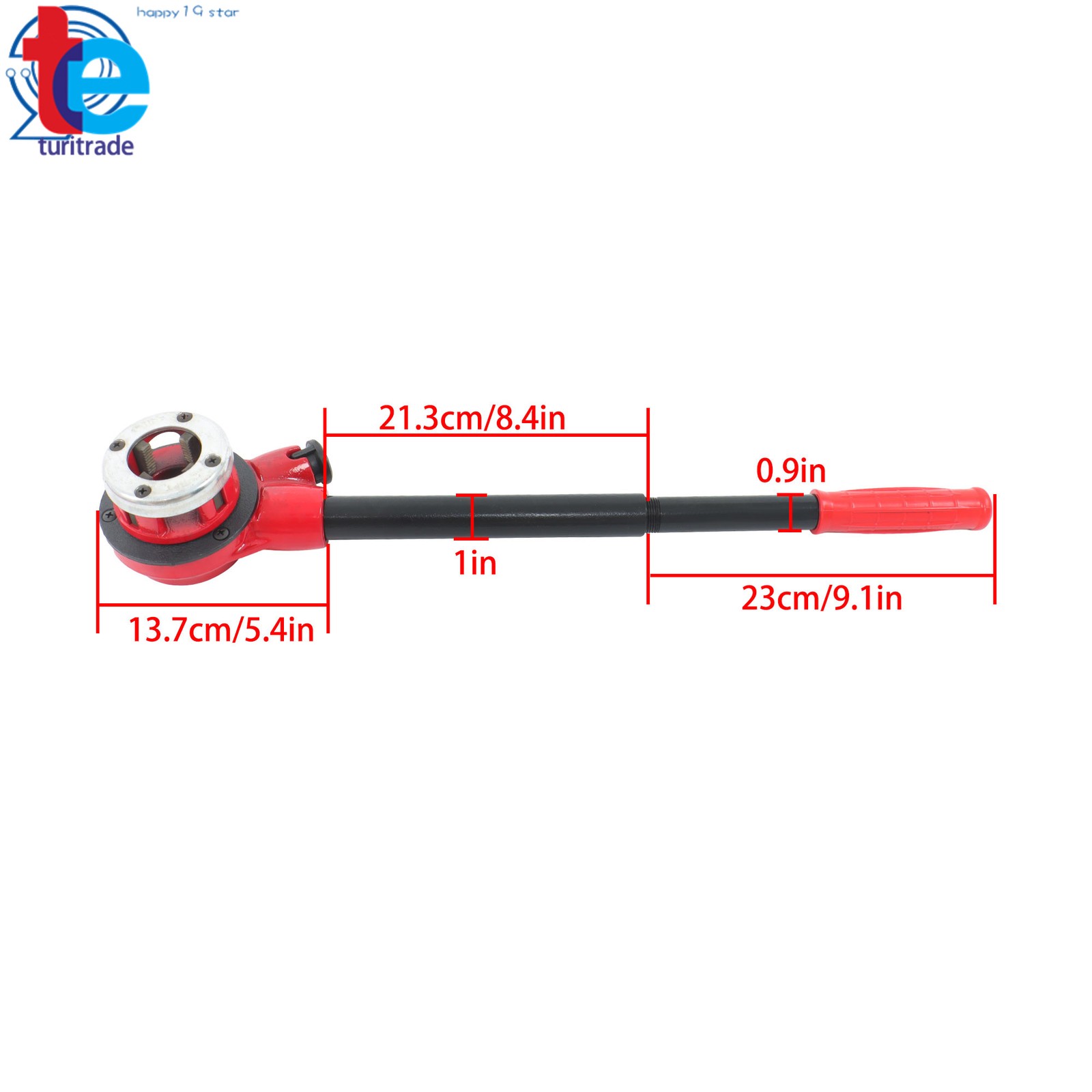 Pipe Threader 1/2" 3/4" 1" NPT Pipe Threading Tool Manual Ratchet With 3 Dies