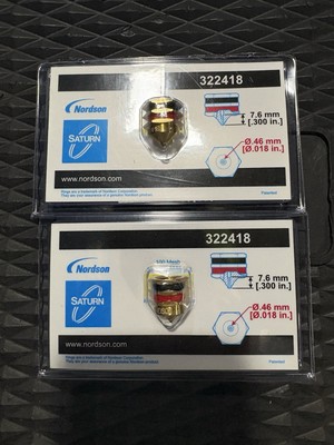 Lot Of 2 Nordson Saturn 322418 0.018 in Precision Nozzle