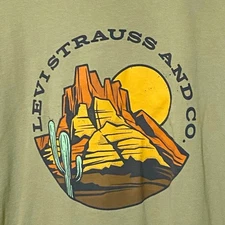 Levi Strauss and Co Mens T-Shirt XXL Sage Green Southwestern Outdoors Gorpcore