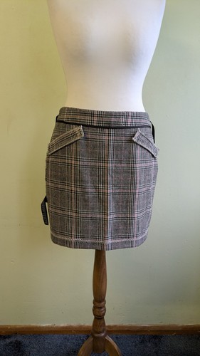 BNWOT Red herring plaid skirt with zip detailing size 14 - Picture 8 of 12