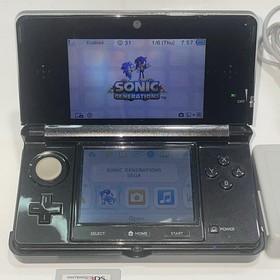 Nintendo 3DS Black Bundle W/ 2 Games Charger & Cradle Tested