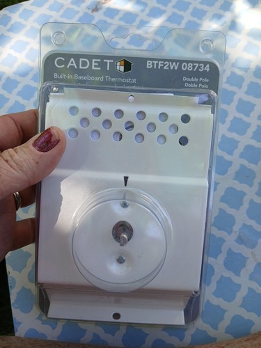 Parts Only Cadet BTF1W Double Pole Line Voltage Baseboard Thermostat White 08734