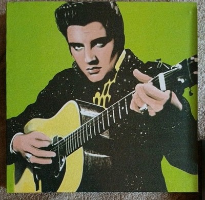 Elvis Presley LEINWAND BILD Gemälde ca 25x25 cm