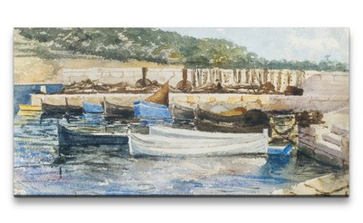 120x60cm Remaster John Singer weltberühmtes Gemälde zeitlose Kunst Boote Meer