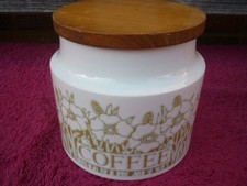 Vintage Hornsea Pottery ' Fleur ' Pattern Coffee Jar With Wooden Lid.