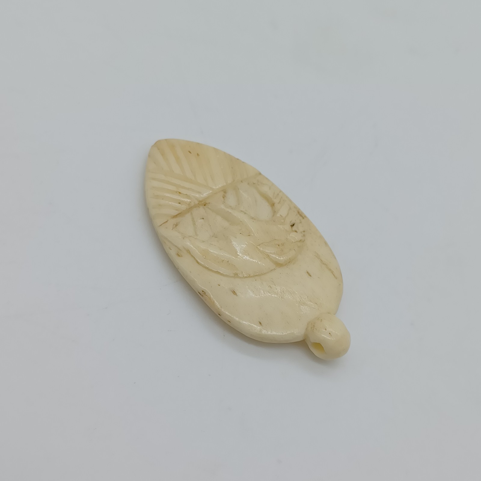 Vintage Hand Carved Bovine Bone Pendant #10 image 3