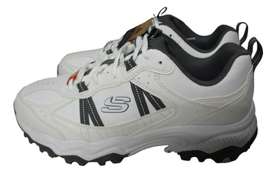Skechers Stamina AT Sneakers  Lace White/Navy Blue Mens Sz 10