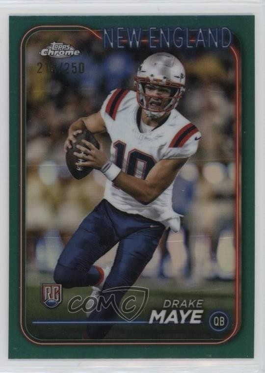 2024 Topps Chrome Rookies Teal Refractor /250 Drake Maye #203 Rookie RC