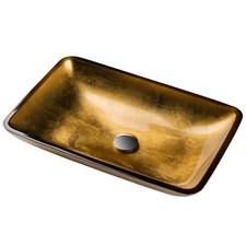 Kraus GVR-210-RE-SO Gold 21-7/8" Golden Pearl Glass Vessel Bathroom Sink Only