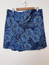 RipSkirt Hawaii Wrap Skirt XL Womens Blue Floral Maui Moonlight Beach Cover Up