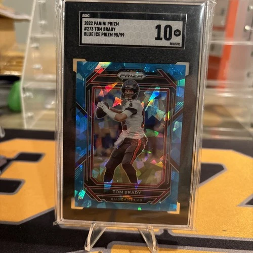 2022 Panini Prizm Tom Brady Blue Ice Prizm /99 #273 SGC 10