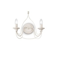 Applique Shabby Chic-Provenzale Corte Metallo Bianco 2 Luci E14