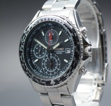 [Near MINT] SEIKO 7T92-0CF0 SND253 40mm Black Flight Master Men's Watch JAPAN