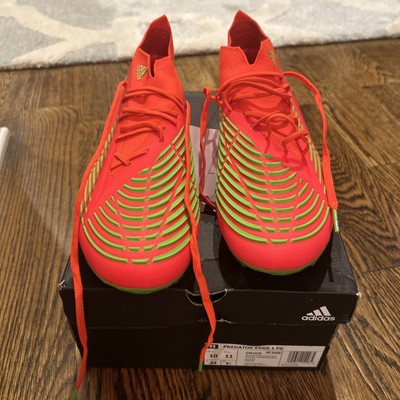 Adidas Predator Edge.1 FG Solar Red Green Soccer Cleats GW1029 Men's Size 10