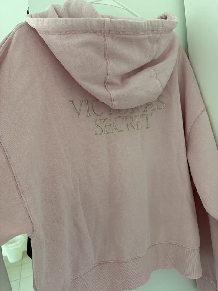 Sudadera con capucha Victoria's Secret Angel Essentials clásica polar cremallera completa Foto 3 de 4