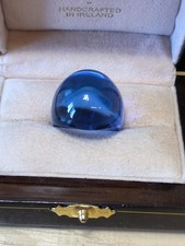 Lalique blauer Cabochon Glasring Ring Gr&ouml;&szlig;e 55