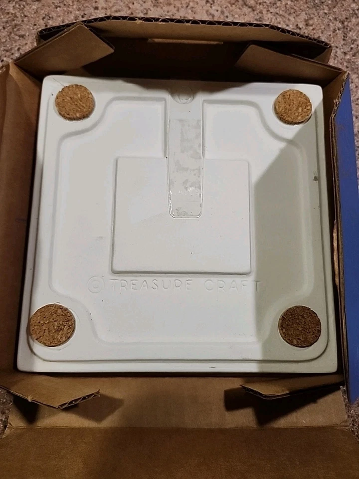 ¡Nuevo! Azulejo de querubín ángel Treasure Craft 3D nuevo en caja rojo y blanco vintage años 80 Foto 3 de 4