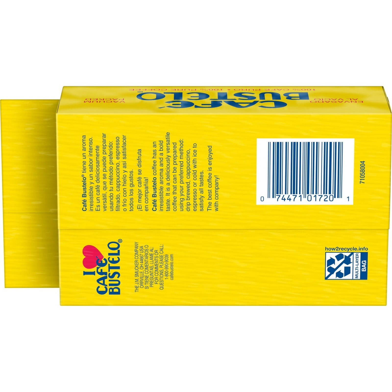 (2 Pack) Cafe Bustelo,Espresso Style Dark Roast Ground Coffee,Vacuum Packed 10oz
