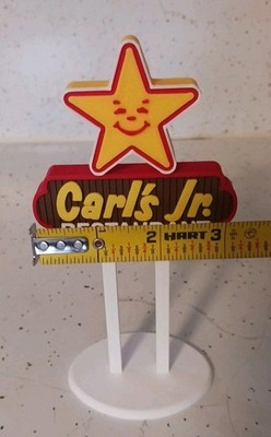 【レア】Carl’s Jr サイン カールスジュニア 看板 ヴィンテージ 02 Carl's Jr Mini Sign 1980s Las Veges,NV Fan Art Diorama Display 6.5