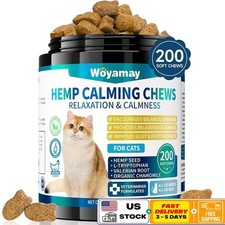 Hemp Cat Calming Treats Anxiety Stress Relief Melatonin Chews Comfort Relaxation